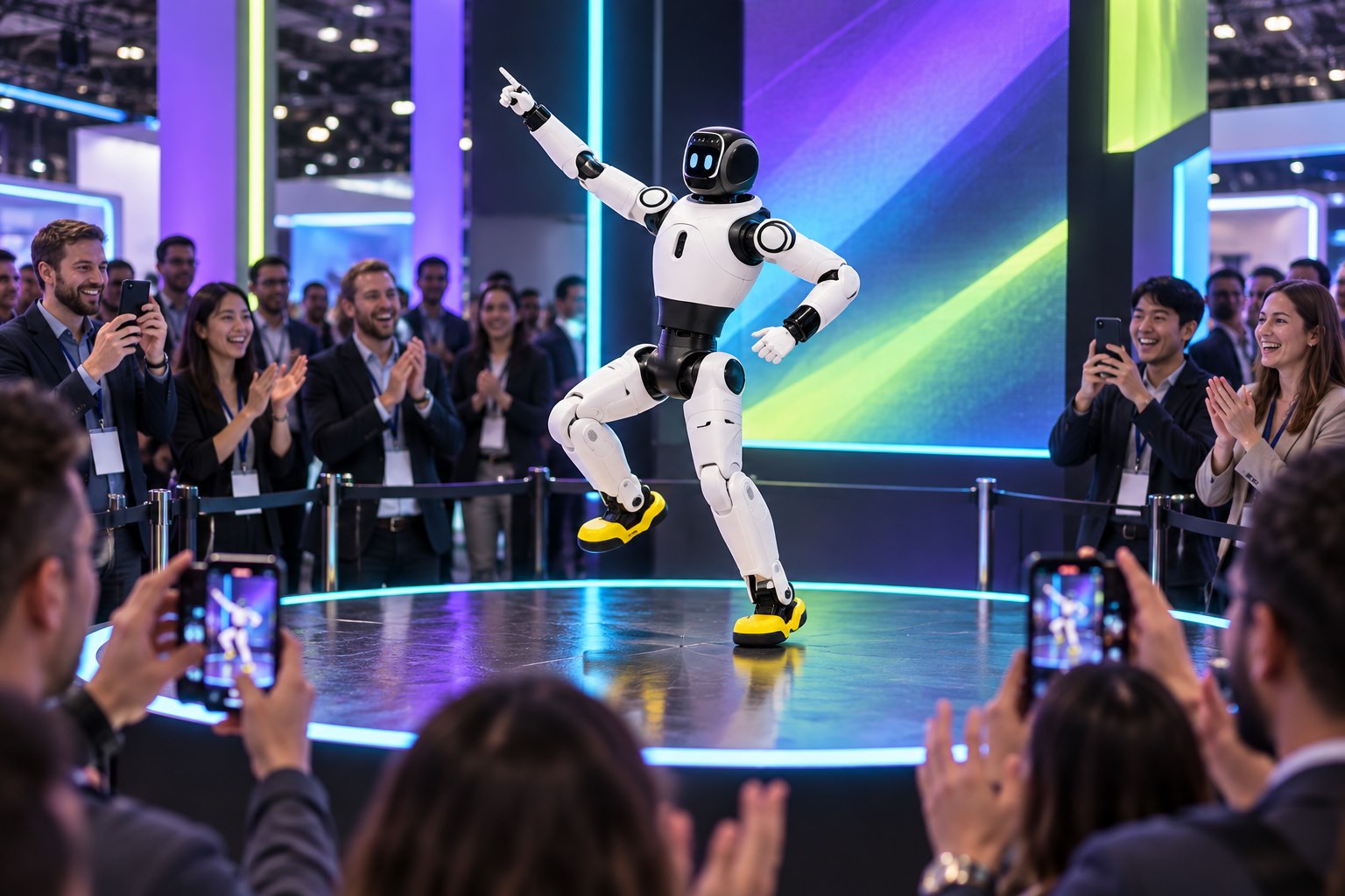 AgiBot танцует перед посетителями выставки
